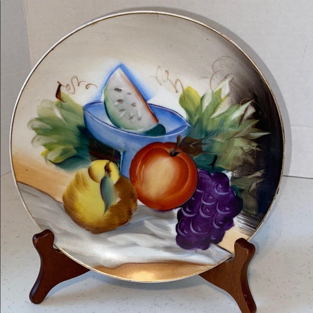 Vintage hand painted Japan decorative fruit plate